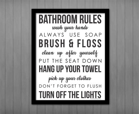 Bathroom Rules Free Printable